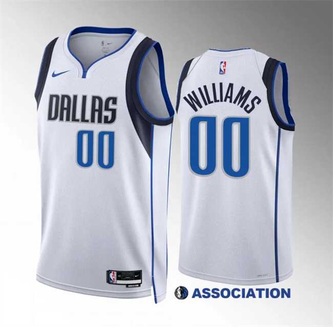 Men%27s Dallas Mavericks #00 Brandon Williams White Association Edition Stitched Basketball Jersey Dzhi